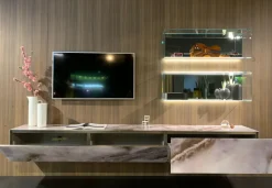 Richiedi ora il prezzo della parete attrezzata Living materia alabastro di Lago