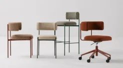 Sedia Amelie da soggiorno realizzata in tessuto scontata del 30%