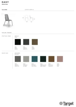 Sedia da cucina realizzata in tessuto Easy di Target point