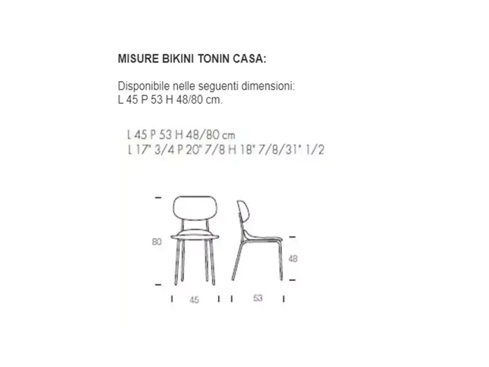 Sedia modello Bikini da soggiorno di Tonin casa -30%