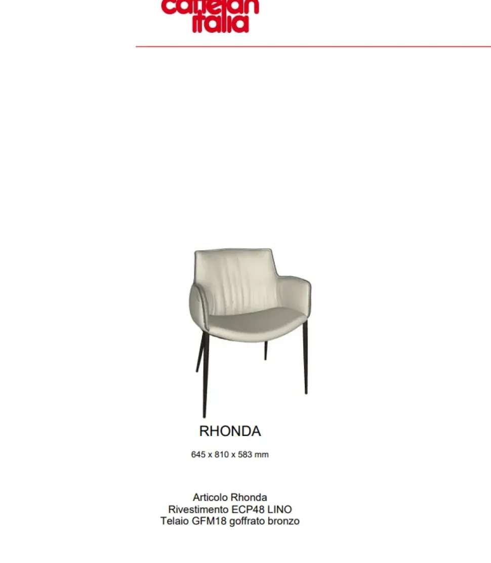 Sedia Rhonda Cattelan italia SCONTATA a PREZZI OUTLET