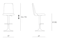 Sgabello regolabile in altezza Denver Easyline a prezzo ribassato