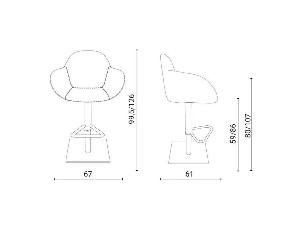 Sgabello regolabile in altezza Vasco Ozzio a prezzo ribassato