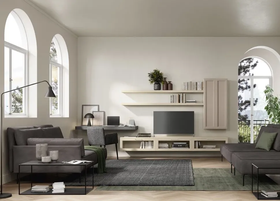 Soggiorno completo Arcadia as 101 di Febal in stile classico a prezzi convenienti