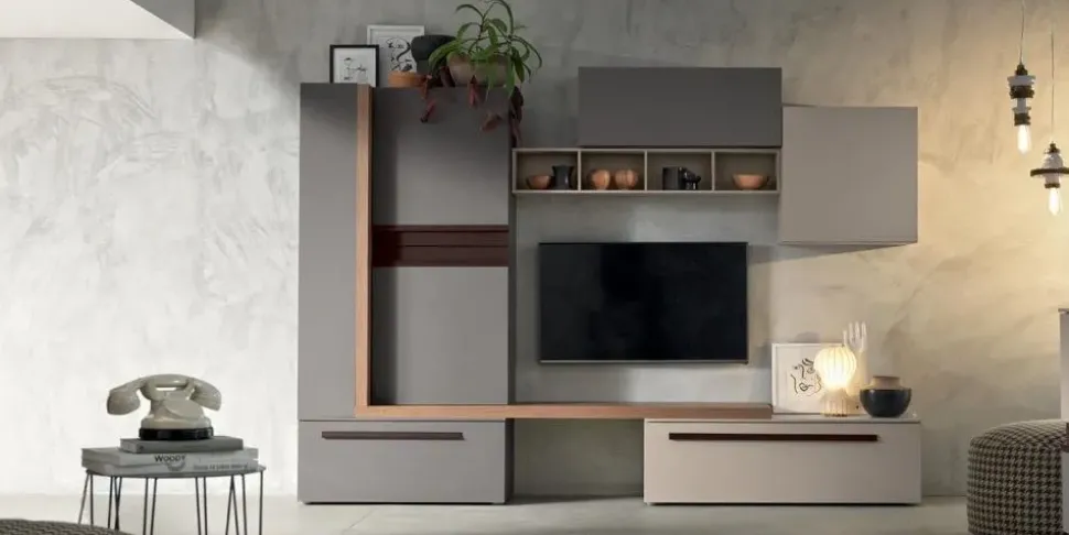 Soggiorno completo Composizione-living mod.abaco in promo-sconto del 45% di Gierre mobili in stile moderno a prezzi convenienti