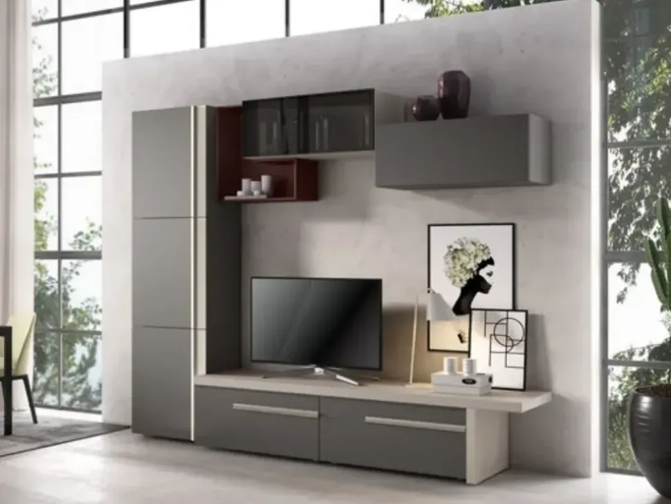 Soggiorno completo Composizione-living modello abaco in promo-sconto del 50% di Gierre mobili in stile moderno in offerta