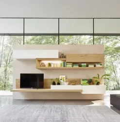 Soggiorno completo Composizione 26 di Sangiacomo in legno a prezzo scontato