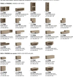 Soggiorno completo Gilda componibile in frassino di Collezione esclusiva in legno a prezzo scontato