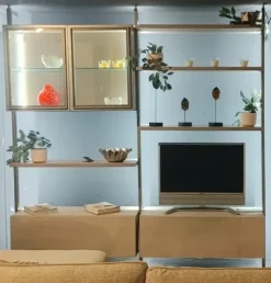 Soggiorno completo Living moretti design (mercantini) di Mercantini in laccato opaco in Offerta Outlet