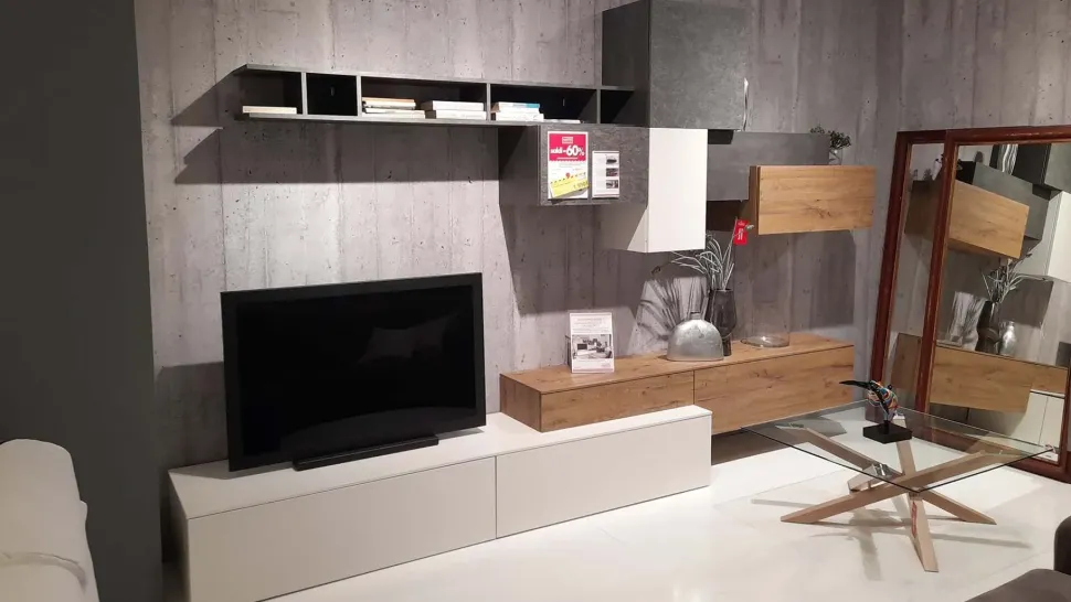 Soggiorno completo Marco di Collezione esclusiva in laccato opaco in Offerta Outlet