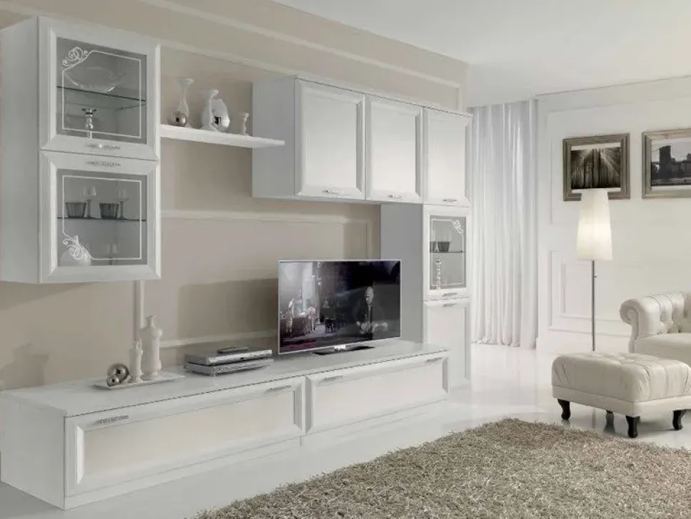 Soggiorno completo Mobile-living nod.jazz d'elite in promo-sconto del 50% di Gierre mobili in stile classico in offerta