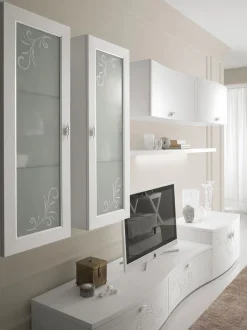 Soggiorno completo modello Soggiorno  bianco frassinato di Md work a prezzo Outlet