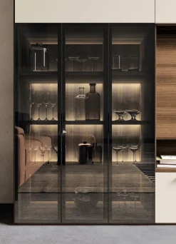 Soggiorno completo Momenti di Febal in laminato materico in Offerta Outlet