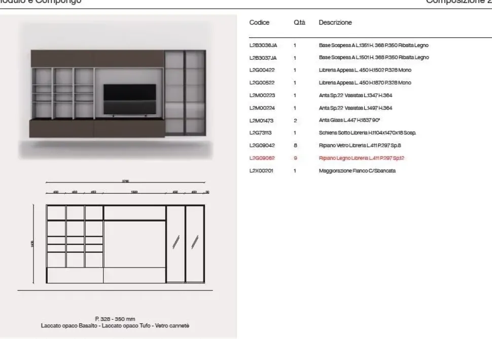 Soggiorno completo Orme day 29 di Orme in laminato materico a prezzo Outlet