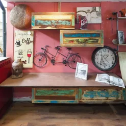 Soggiorno completo Parete soggiorno  vintage legno recicle india  di Outlet etnico in stile moderno a prezzi convenienti