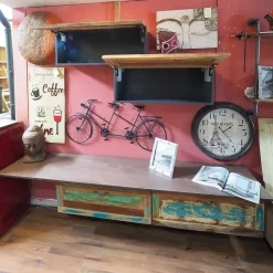 Soggiorno completo Parete soggiorno vintage legno recicle india di Outlet etnico in stile moderno a prezzi convenienti