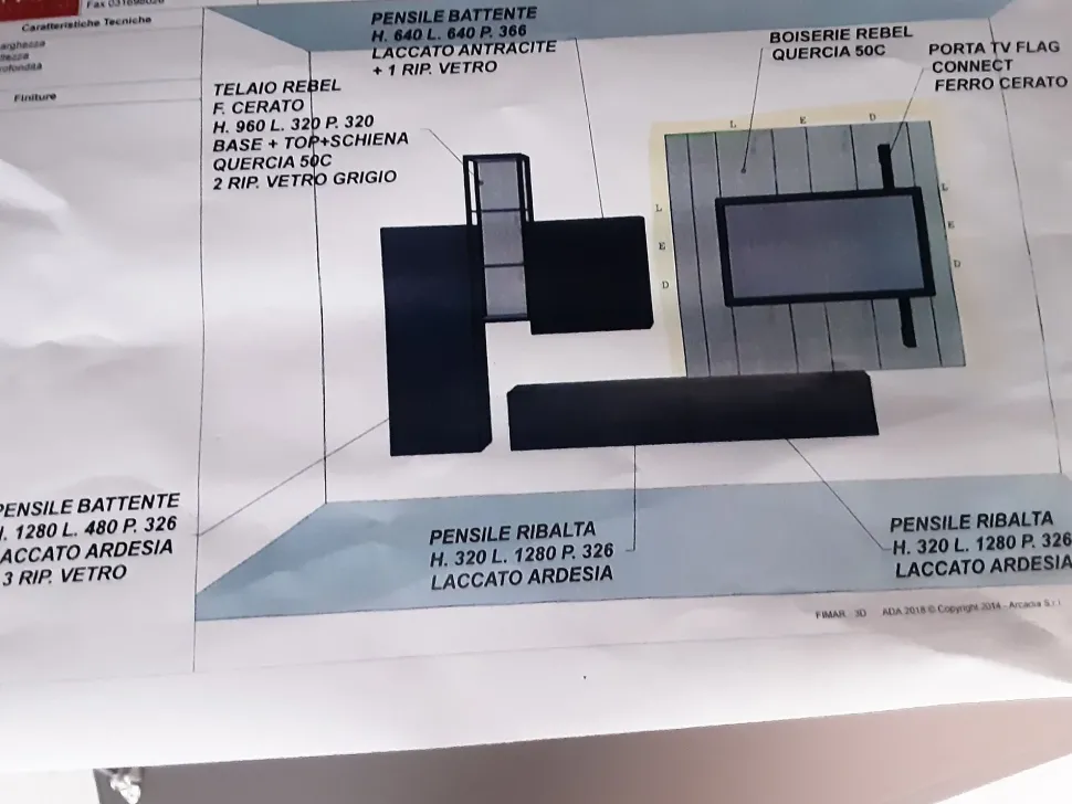 Soggiorno completo Real di Fimar in laccato opaco a prezzo scontato