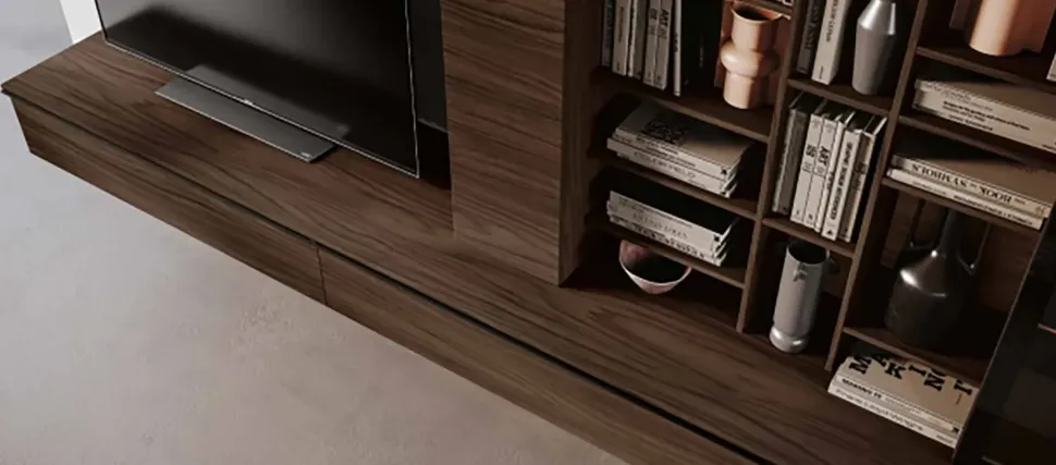 Soggiorno completo Sm005 di Imab in laminato materico a prezzo scontato