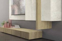 Soggiorno completo Soggiorno moderno minimal vintage in offerta di Outlet etnico in laminato materico a prezzo Outlet