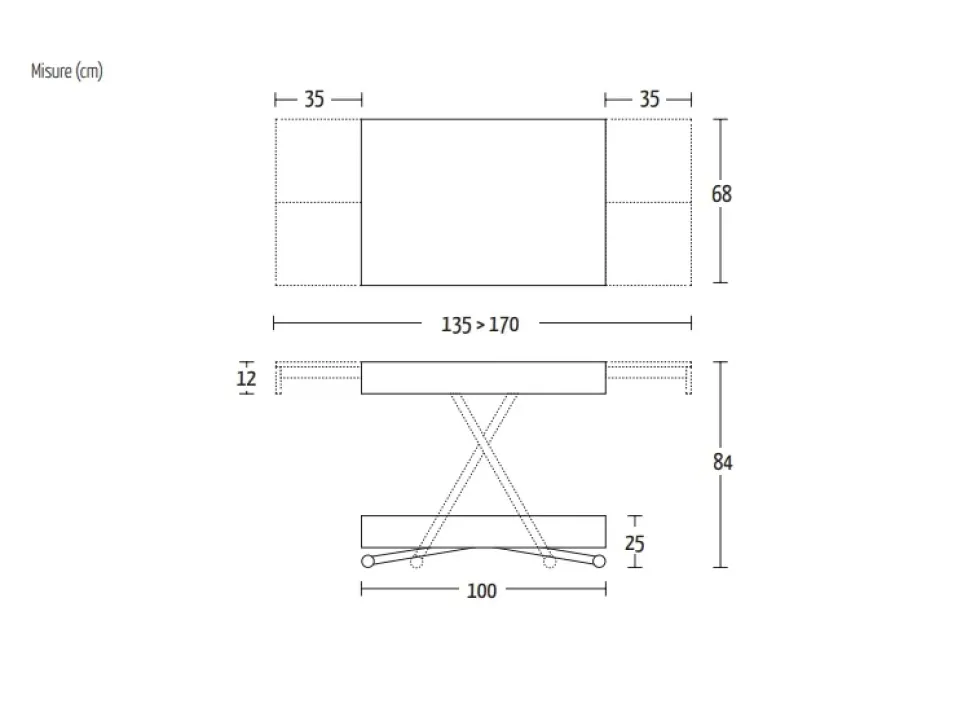 Tavolino trasformabile in tavolo rettangolare Compact Altacom a prezzo scontato