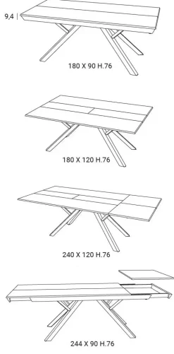 Tavolo Ampliance Easyline in legno Rettangolare allungabile