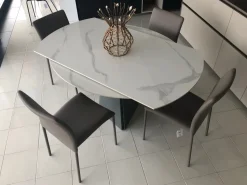 Tavolo con piano in ceramica rotondo di Target point a PREZZO OUTLET