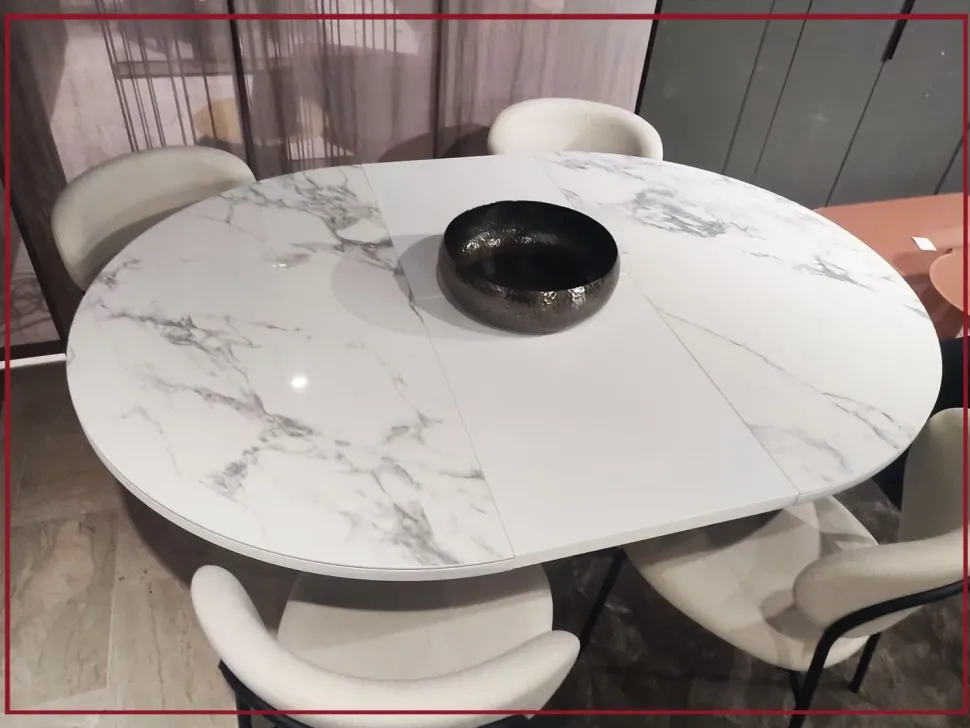 Tavolo con piano in ceramica rotondo di Connubia a PREZZO OUTLET