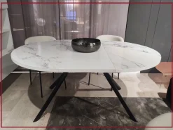 Tavolo con piano in ceramica rotondo di Connubia a PREZZO OUTLET