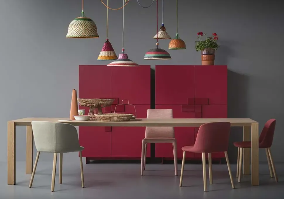 Tavolo con piano in legno rettangolare di Pianca a PREZZO OUTLET