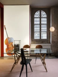 Tavolo con piano in vetro rettangolare di Zanotta a PREZZO OUTLET