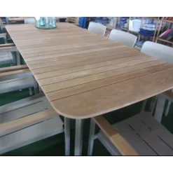 Tavolo fisso con piano in teak Shine Emu a prezzo ribassato