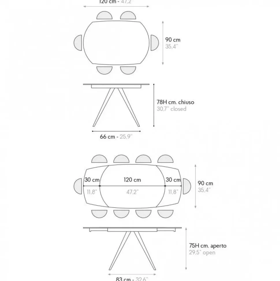 Tavolo Grafite Mobilificio bellutti in vetro Allungabile scontato 52%