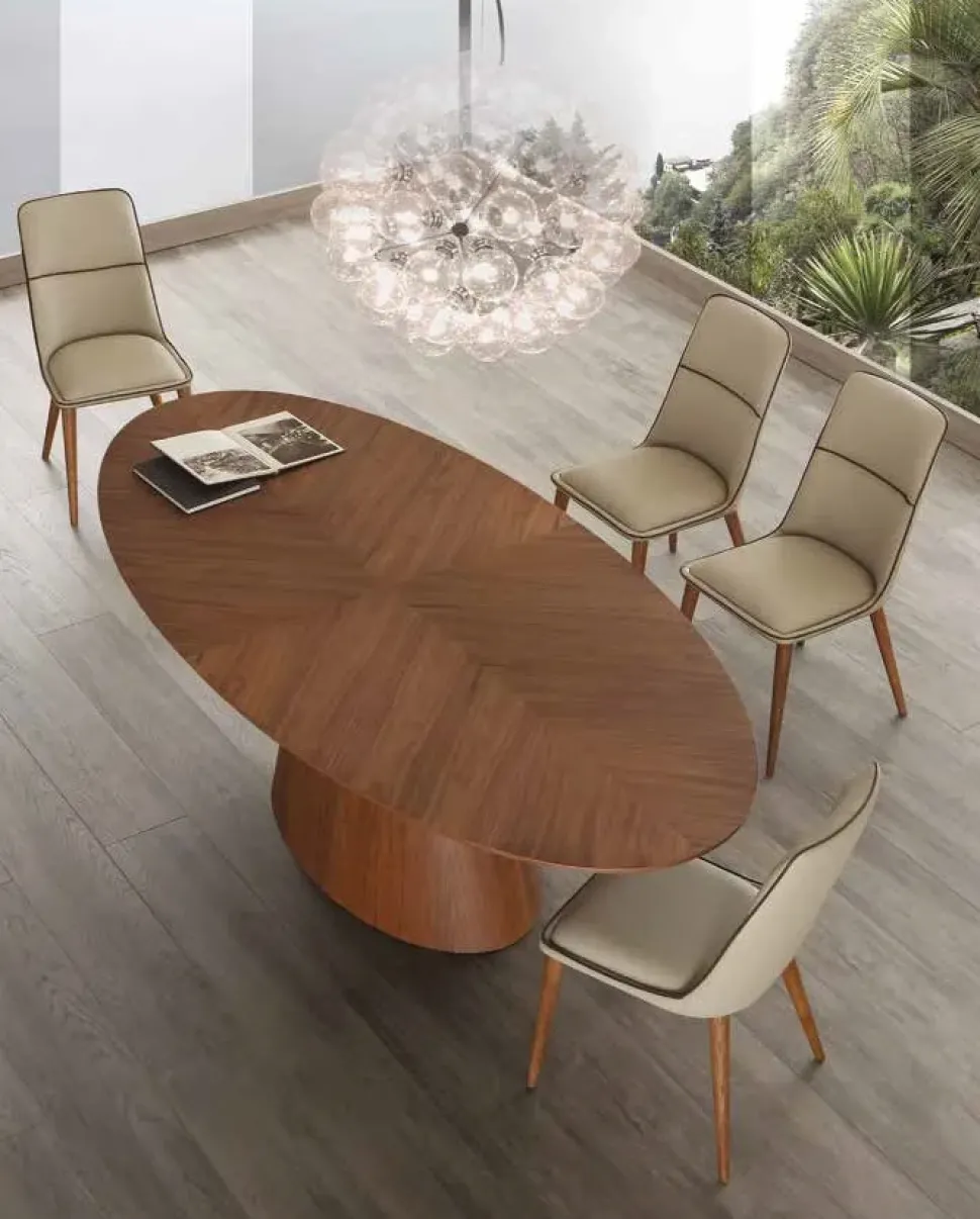 TAVOLO IMPIALLACCIATO ELLITTICO