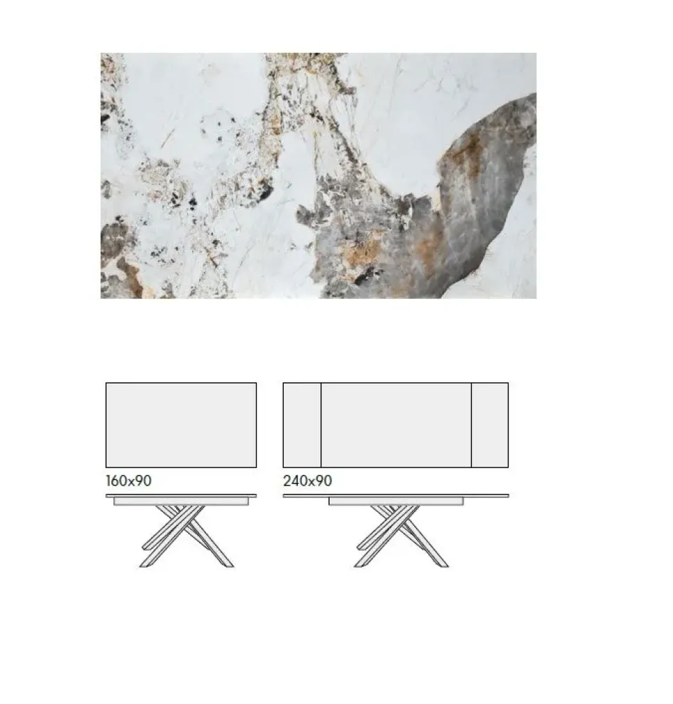 Tavolo in altri materiali rettangolare Tavolo piano pandora luxury allungabile Md work a prezzo scontato