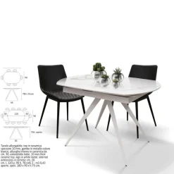 Tavolo in ceramica ellittico Tavolo ceramica allungabile Md work in offerta outlet