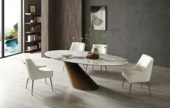 Tavolo in ceramica ovale Oasi Domitalia in offerta outlet