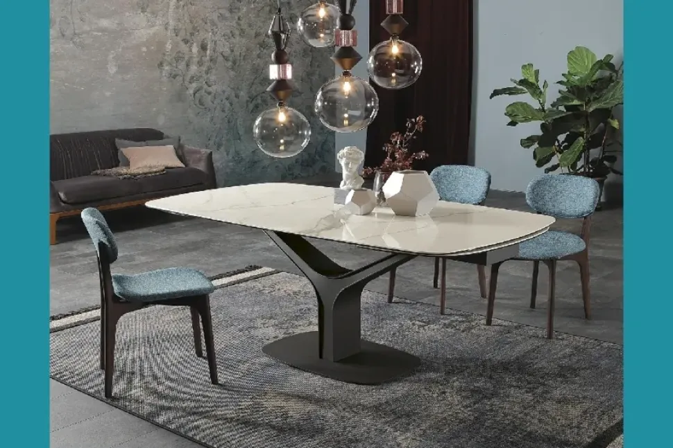 Tavolo in ceramica rettangolare Ariston Tonin casa in Offerta Outlet