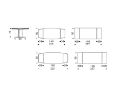 Tavolo in ceramica rettangolare Duffy keramik drive Cattelan in offerta outlet