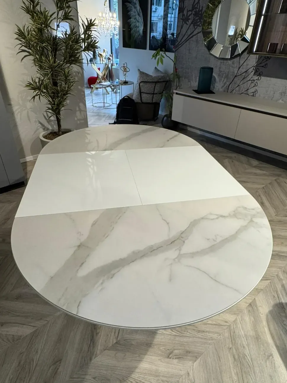 Tavolo in ceramica rotondo Fahrenheit round at109 105 Altacom in offerta outlet