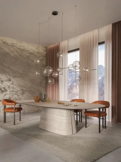 Tavolo in ceramica sagomato Napoleon Cattelan italia in offerta outlet