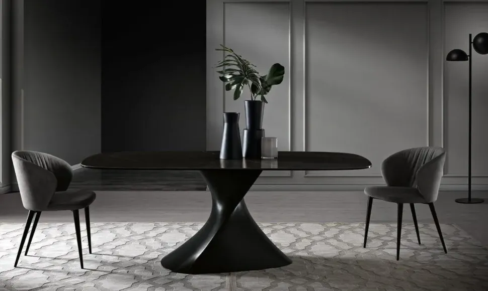 Tavolo in ceramica sagomato Tavolo luxury vetroceramica calacatta o nero greco Md work in offerta outlet