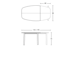Tavolo in laminato ovale Ribot Altacom a prezzo ribassato