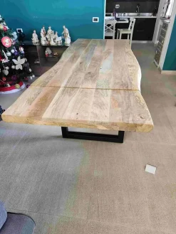 Tavolo in legno rettangolare Tavolo allungabile craft gambe u Outlet etnico a prezzo scontato