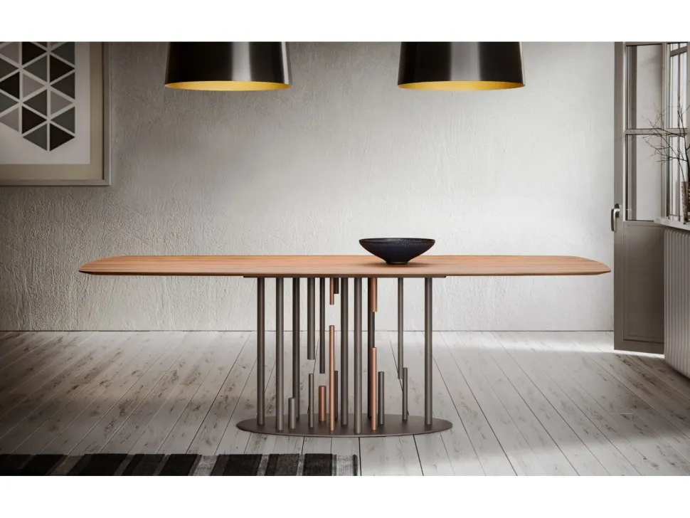 Tavolo in legno rettangolare Cave * Ambianceitalia in offerta outlet