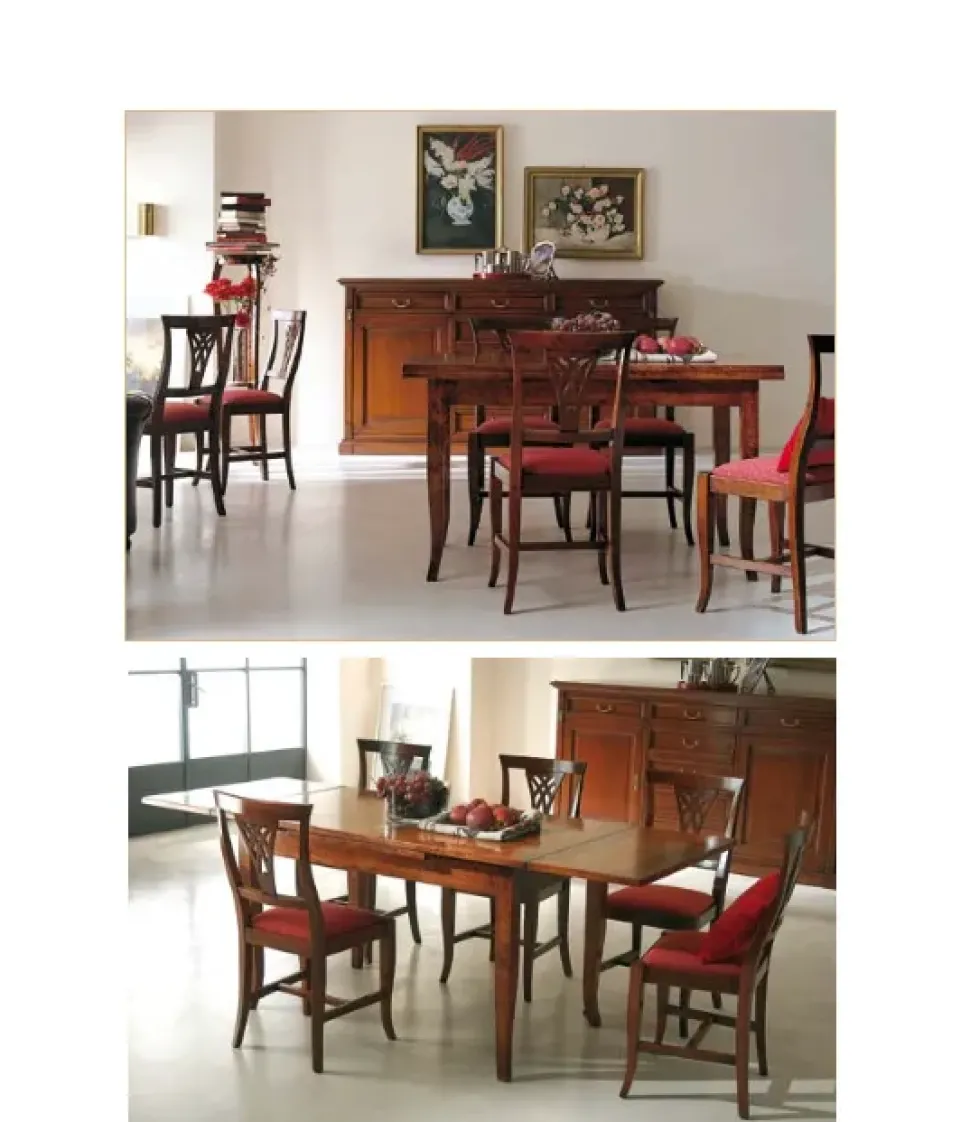 Tavolo in legno rettangolare F301 Falegnameria italiana in offerta outlet