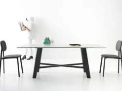 Tavolo in legno rettangolare Thor 240 fisso Point house in offerta outlet