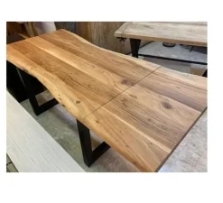 Tavolo in legno rettangolare Tavolo industrial allungabile nature Outlet etnico a prezzo ribassato