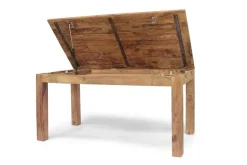 Tavolo in legno rettangolare Tavolo  nature allungabile con prolunghe a scomparsa   Outlet etnico a prezzo scontato