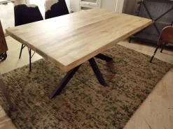 Tavolo in legno rettangolare Tavolo industrial design base ferro legno in offerta Outlet etnico in offerta outlet