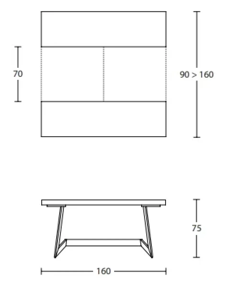 Tavolo in legno rettangolare Sipario 160 Altacom in offerta outlet